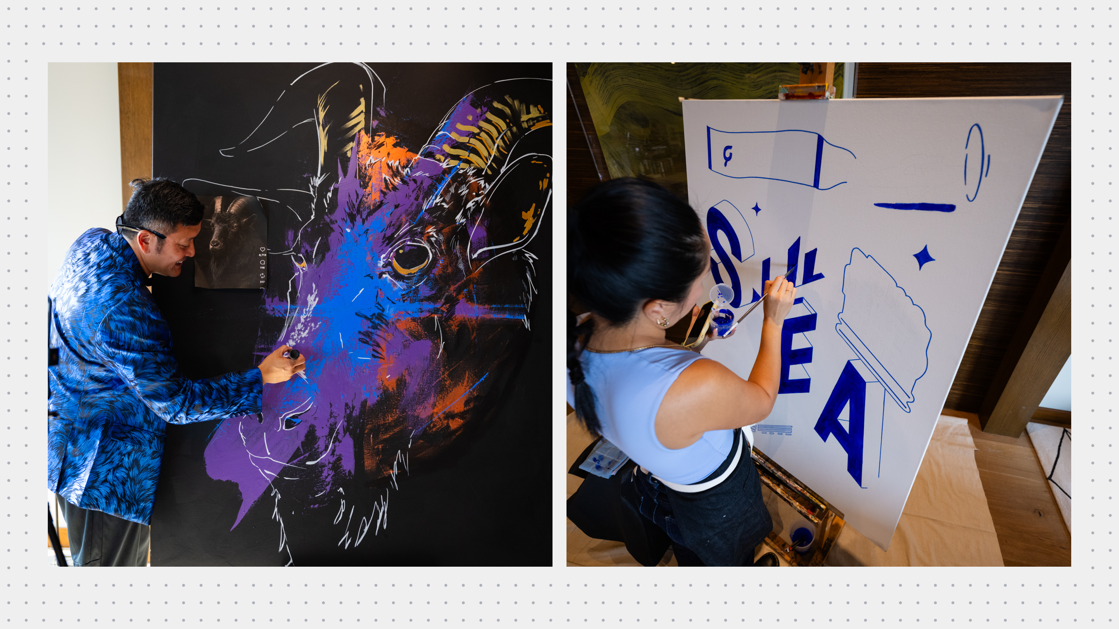 Show Us Your Craft event moments featuring live art and hands-on creative activities.