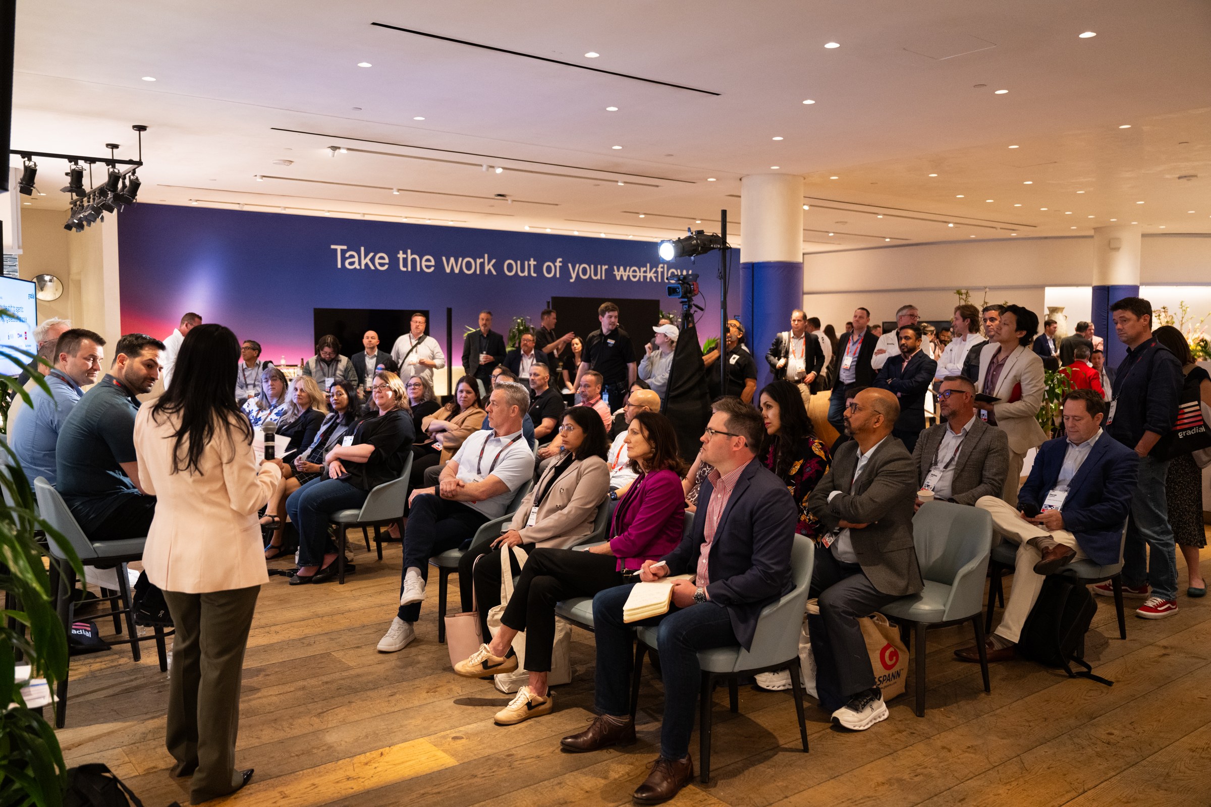 People participating in a live marketing working session