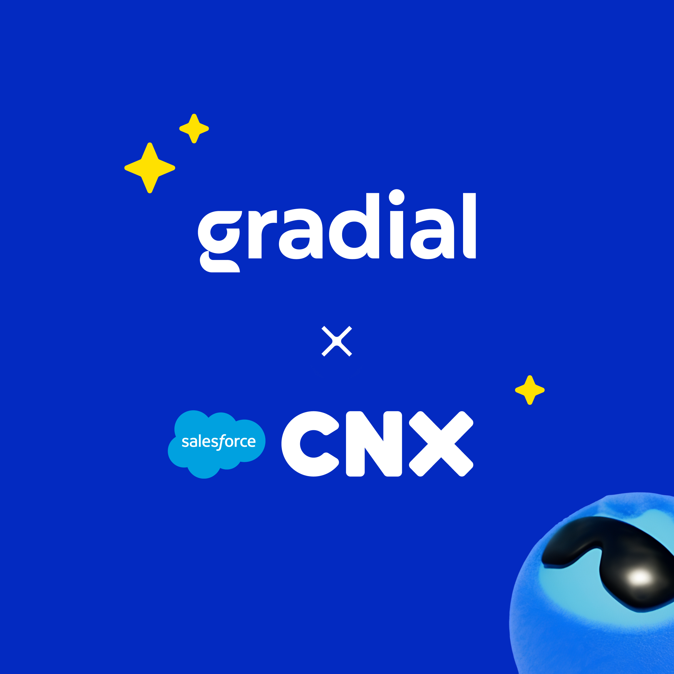 Gradial and Salesforce CNX logos on a blue background