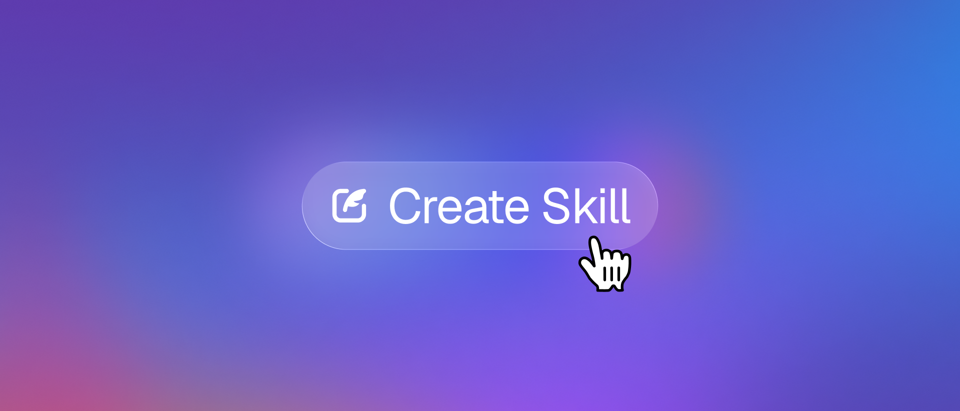 Create Skill button on a purple and blue gradient background